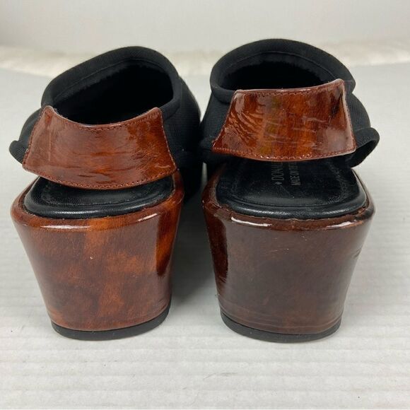 Donald J Pliner Black & Brown Wedged Platform Sole Sling Back Sandals Size 7.5N - Picture 10 of 12